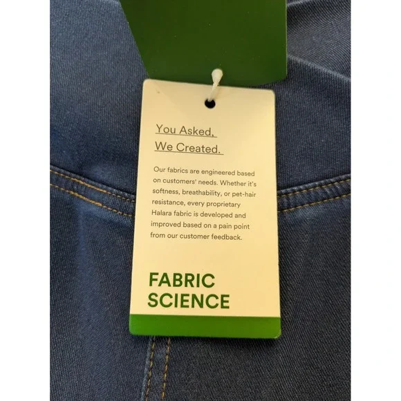 Halara Women's Size XL Crossover High Waisted Flare Leggings Dark Blue Denim NWT - Picture 5 of 9